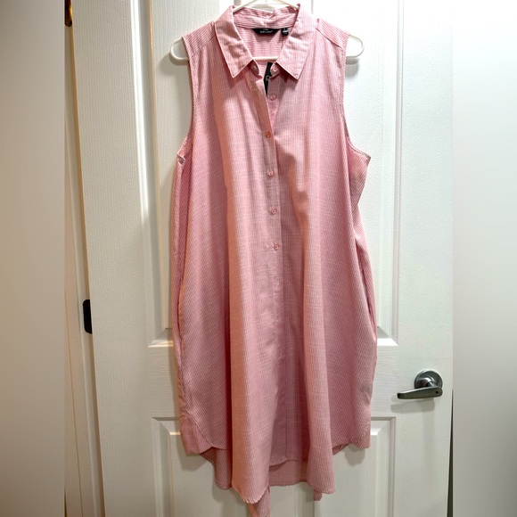 NWT cotton shift of pink and white striping. Very cute - Picture 1 of 7